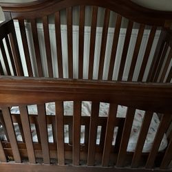 Used Solid Wood Crib With Mattress