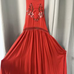 New Red Maxi dress. Open back size M Turkish brand