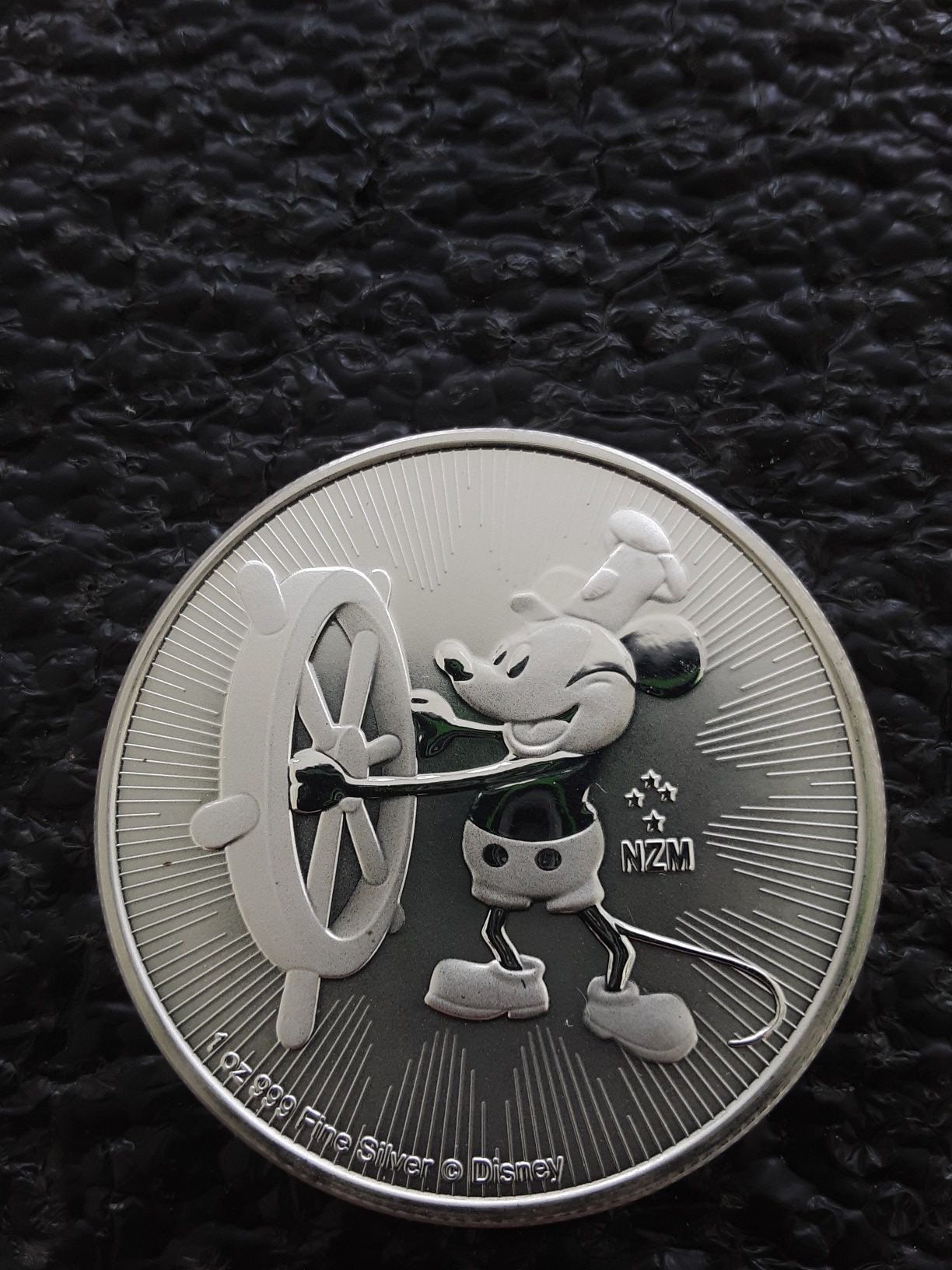 2017 Disney MICKEY MOUSE Steamboat Willie 1oz. SILVER $2 Coin