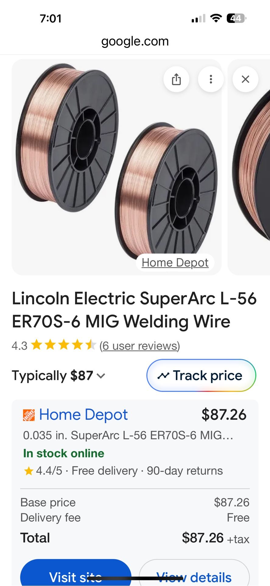 Lincoln Electric SuperArc L-56 ER7OS-6 MIG Welding Wire