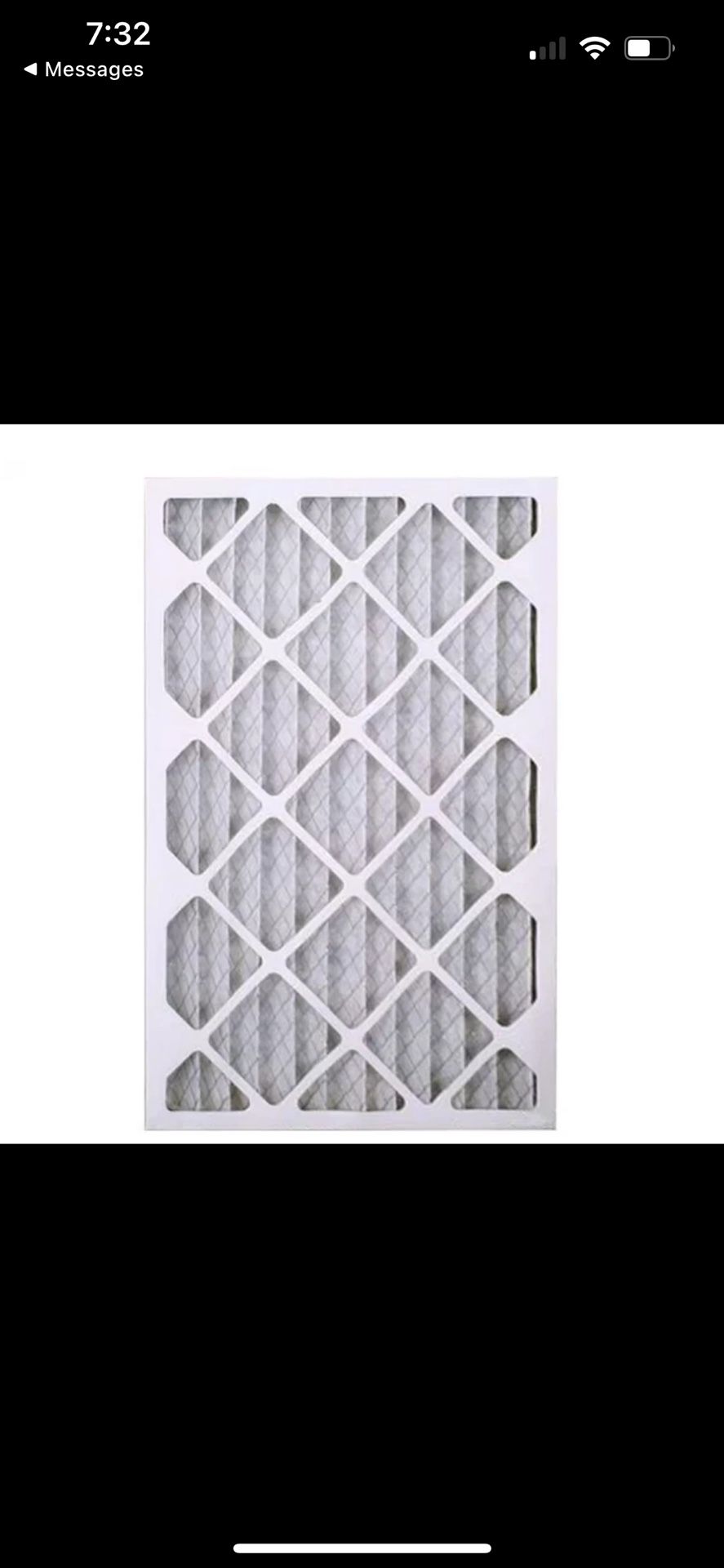 Case of 6 - HDX 16 in x 25 in x 2 in Contractor Pleated Air Filter FPR 7, MERV 8