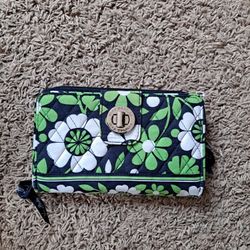 Vera Bradley Quilted Women's Floral Wallet Turn-on Lock-$30.00