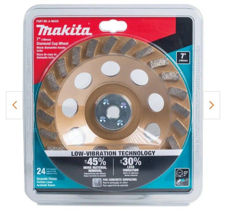 Makita Diamond Cup Wheel 7" Low Vibration