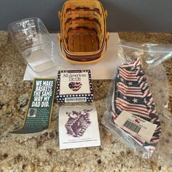 Longaberger Vintage Collectible NWT All American Summertime Basket Combo Tie On