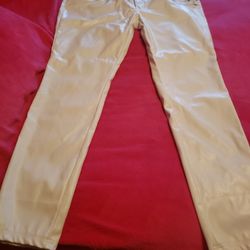White Faux Leather Pants. Size 5XL
