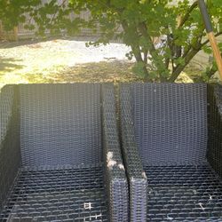 Modern Gray Patio Set - Couch + 2 Large Chairs