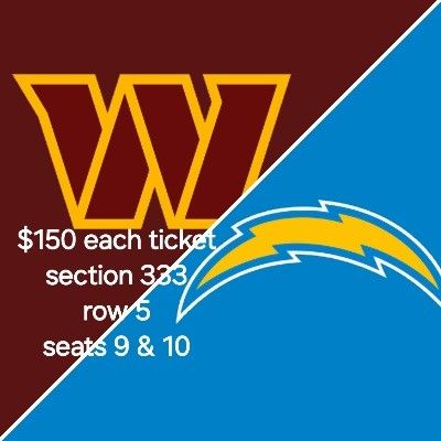 Washington Commanders Vs Los Angeles Chargers