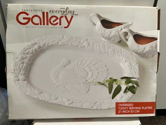 21" - Inch - Ceramic Serving Platter - (New)