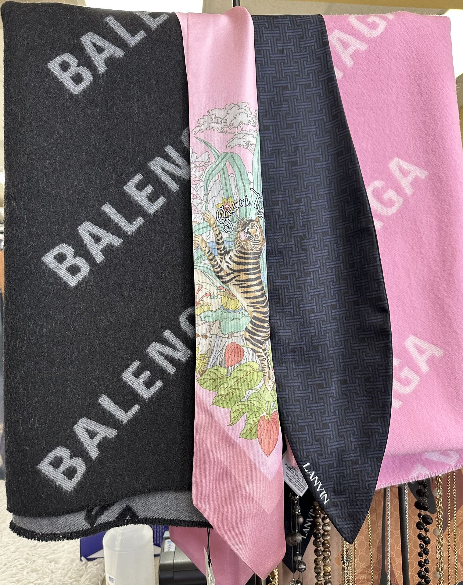 Balenciaga Scarf and Lanvin Scarf Bandal and Gucci