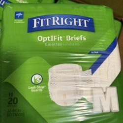 Medline Fitright 4 Pack 80 Count Medium Unisex Tabs 