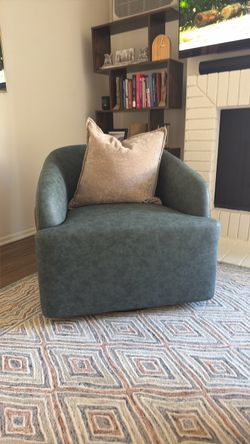 Free Broderic Faux Leather Swivel Barrel Chair (2)