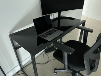  Black Tempered Glass Desk