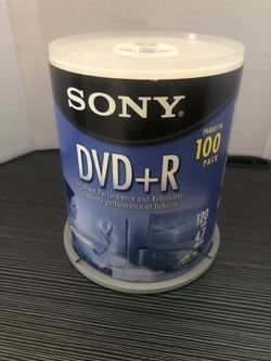 Sony DVD+R 4.7 GB DVDs 100 Disc Pack