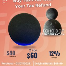 Two (2) Echo Dot (Latest Model) – Great Sound! Bought Jan 2023
