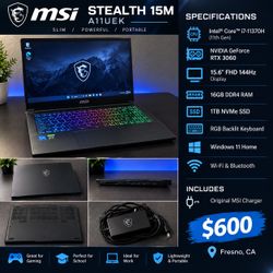 MSI Stealth 15M RTX 3060 Gaming Laptop