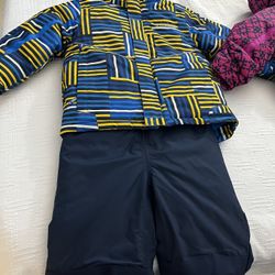 4T Boys Columbia Snow Suit With Overall Pants + Zip Up Hooded Jacket
