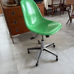 Eames Modernica Fiberglass Side Shell Chairs with Rolling Bases Made in USA