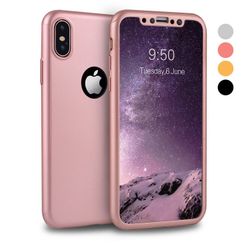 iPhone X Case (RG): Free Tempered Glass, Full Protection, Matte Surface.