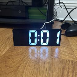 Digital LED Desk Clock – Blue Display – $5