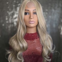Blonde Mixed Ash Blonde  28" New premium Synthetic Hair Wig 