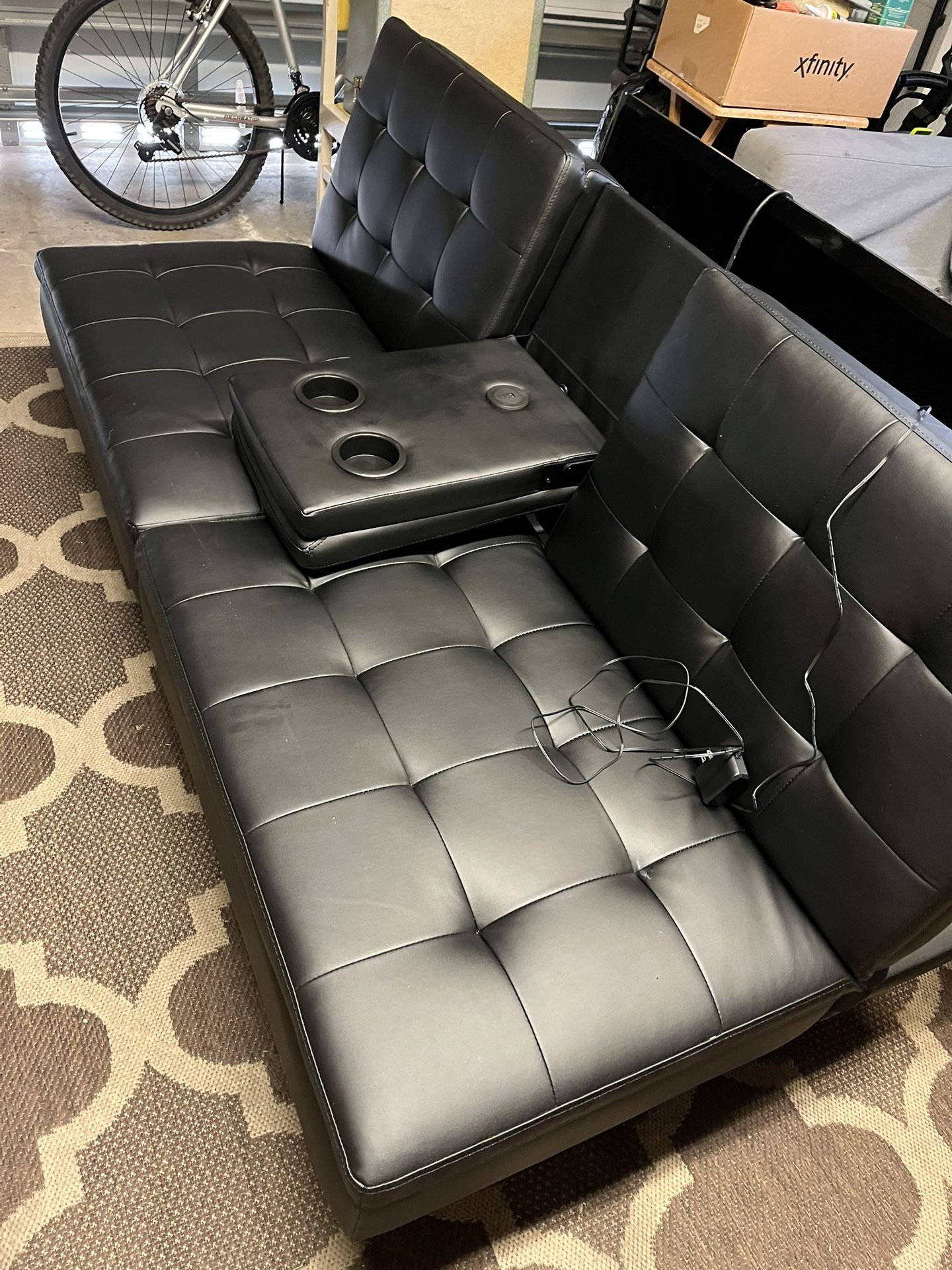 Mainstays Memory Foam Futon With Cup Holder And USB. Black Faux Leather. Only Used A Couple Of Months. Rated 4.4 Out Of 3361 Reviews.