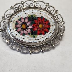 AVAILABLE. Vintage Italian Micro-mosaic brooch