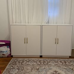 Set of 2 Cabinets, Litter Box Furniture - Box Enclosure 