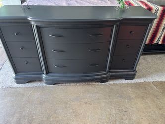 charcoal gray bob Mackie dresser 70”37”