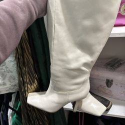 Leather White Boots 