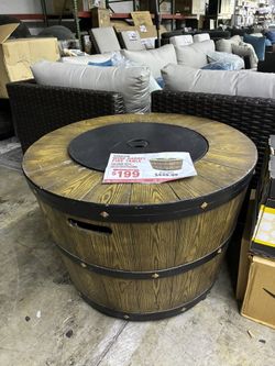 Sunbeam Wine Barrel Fire Table