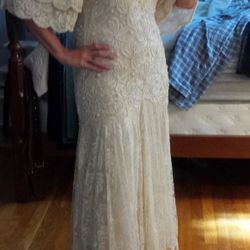 Hand Made Beaded  Evening/Wedding dress Size 10/12