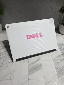 Dell Chromebook with White Carbon Fiber Skin