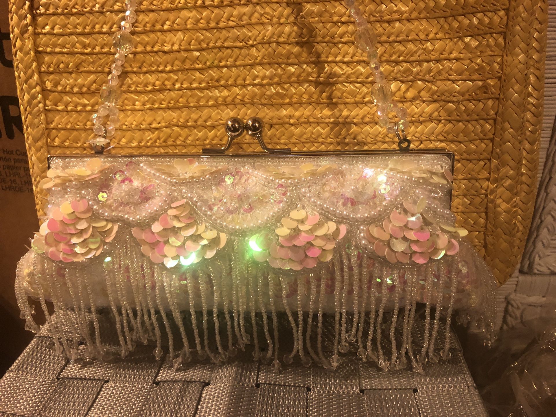 White and Pink Purse