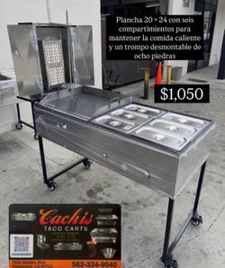 Nuevo carro para la comida caliente con quemador i mangera/ new gas propane steamers