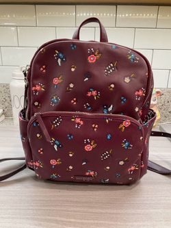 VERA BRADLEY WINE COLOR FLORAL BACKPACK