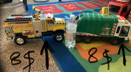 Trucks Toys Fire Truck And Recycle All The Sounds Work Like New
