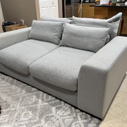 Modern Gray Apartment-Size Sofa – Great Condition