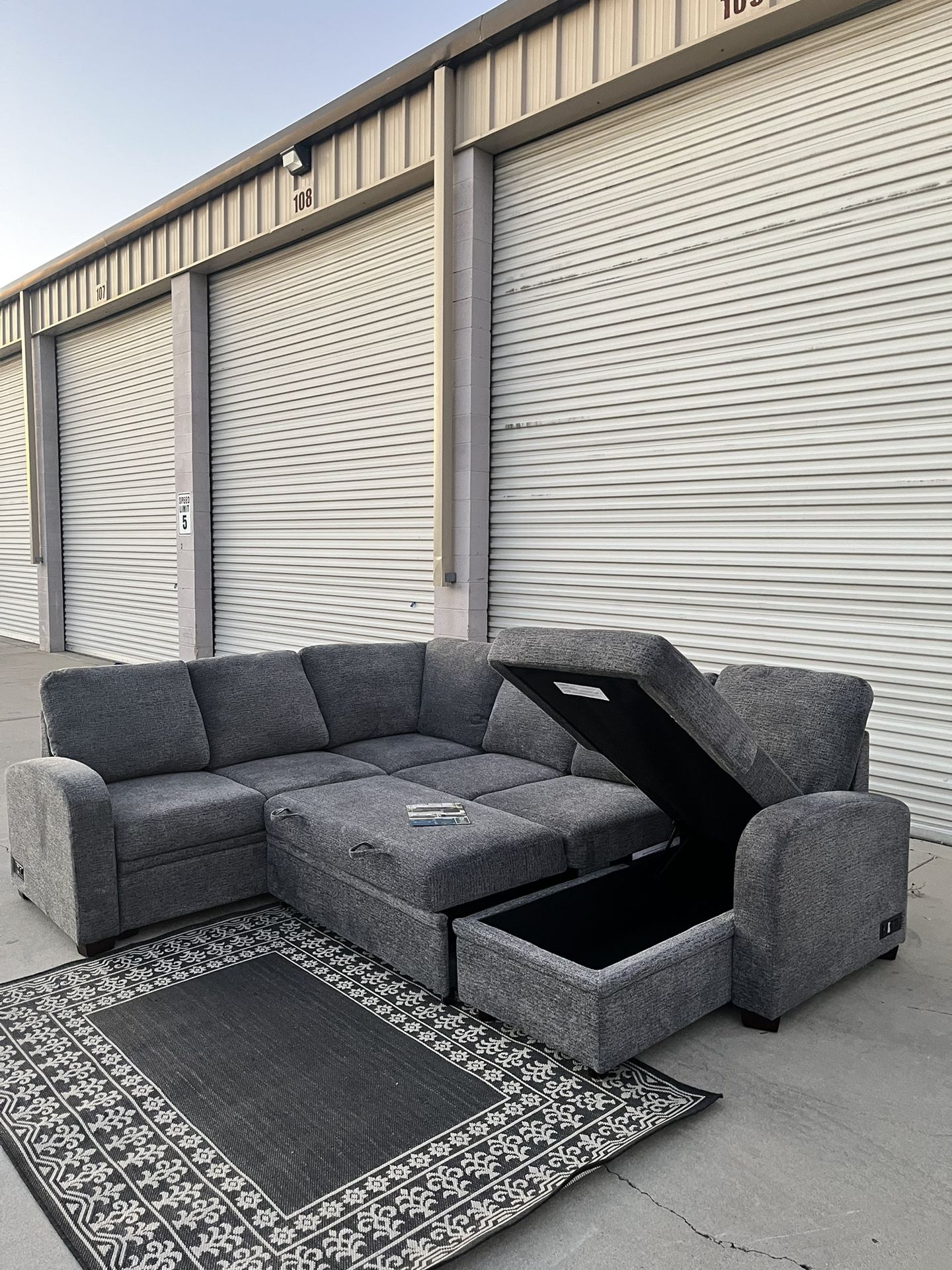 Coddle Aria Sleeper Sectional with Reversible Chaise + Storage - 🚚 DELIVERY AVAILABLE ✅