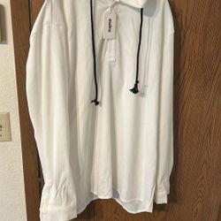 Men’s Dress Up Shirt, Long Sleeve With A Hoodie