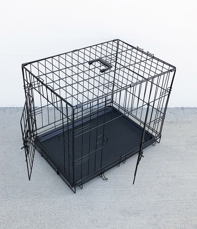 (New) $25 XSmall 24” Folding Metal Dog Crate Cage Kennel 24x17x19” 