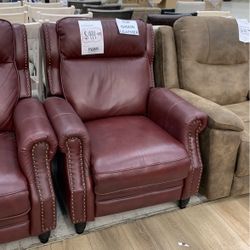 Pollenzo Leather Pushback Recliner Chair