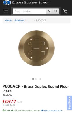 Thoma&Betts P60CACP carpet plate brass duplex