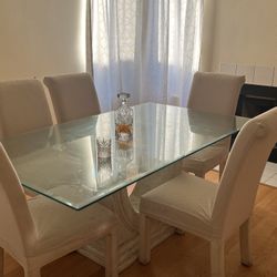 Glass Kitchen Table 6 Chairs 