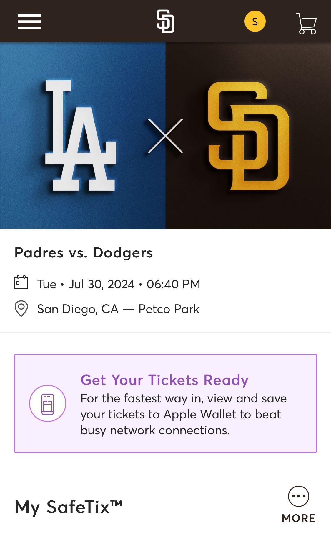 Padres vs Dodgers - Tue 7/30