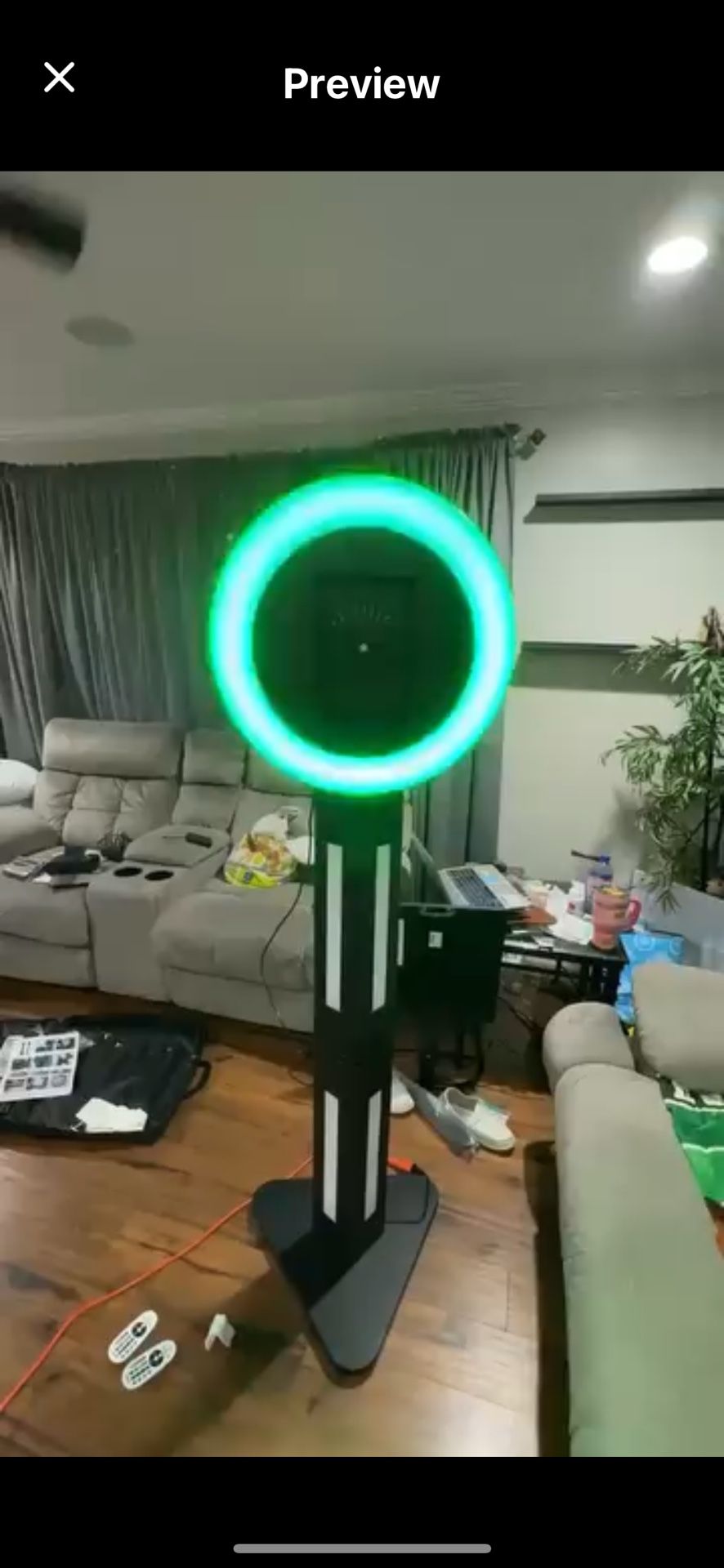 iPad Photo Booth Stand with Ring Light & Music Sync Lights