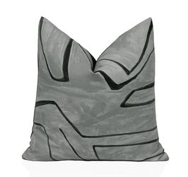 Kelly Wearstler Graffito Pillow Cover in Graphite, Gray pillow 