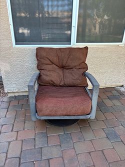 Outdoor swivel rocking chair.