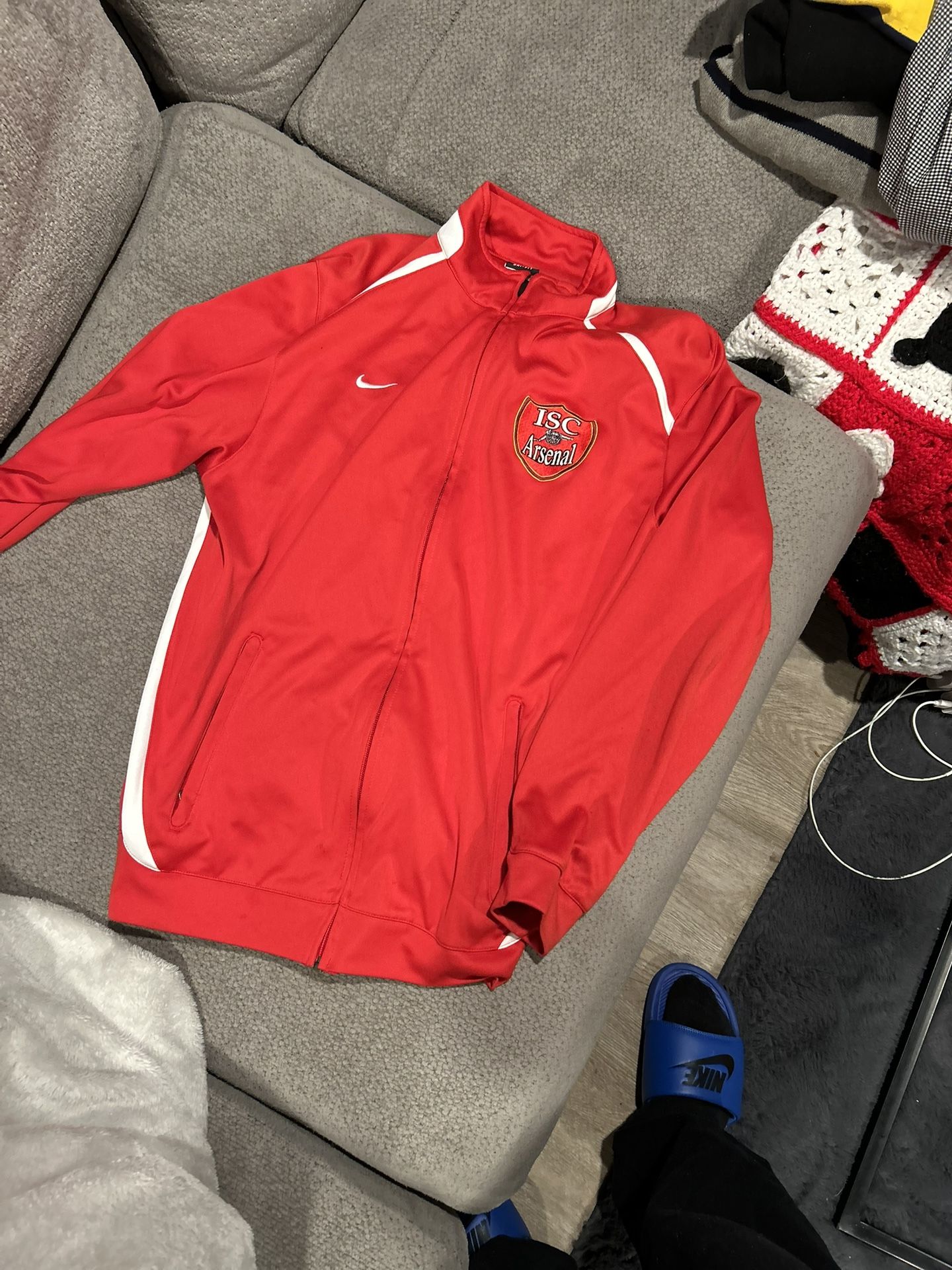 Nike Arsenal Track Jacket Red Men's Size M Long Sleeve `
