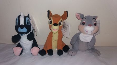 New Disney Bambi with tag complete set Beanie Babies