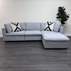 New Grey Sectional Cloud Couch Sofa